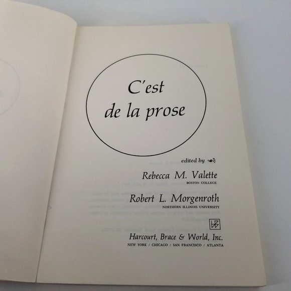 C'est de la Prose French Poem Book 1968 Paperback Valette Morgenroth USA - Picture 2 of 10